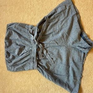 Strapless Denim Romper